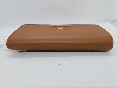 NEW Michael Kors Jet Set Charm Trifold Large Wallet Brown Acorn MK Signature - Image 1 of 4