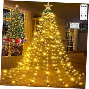 Christmas Tree Lights with Star Topper, 400LED 6.6FT x 16 Drop Warm White - Picture 1 of 8
