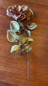 Vintage Metal Home Interior Rose Wall Decor - Picture 1 of 5