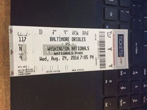 Boleto de boleto Washington Nationals vs Baltimore Orioles 2016 8/24 - Imagen 1 de 1