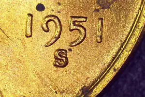 1951-S/S/S LINCOLN WHEAT CENT - RPM-009 (N,S) - SL TONED BU - FREE SHIPPING! - Picture 1 of 4