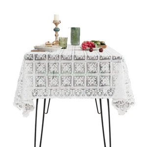 Vintage White Lace Tablecloth Dining Table Cover Wedding Party Decoration NEW UP - Picture 1 of 8