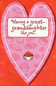 Cute VALENTINE'S DAY Card FOR GREAT-GRANDDAUGHTER by American Greetings + ✉ - Picture 1 of 4