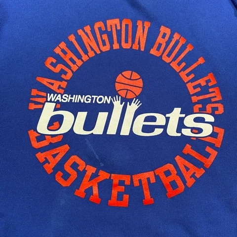 Washington Bulletts Hoodie Men Medium Blue Jersey Kangaroo Pockets Mitchell Ness Cover