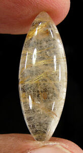 15.35 Ct Natural Golden Rutile Quartz Gemstone Cabochon Wire Wrap Stone - 63828