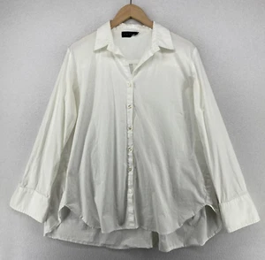 HATCH Shirt 3 L Maternity Shirt Button Up Long Sleeve Stretch Cotton White - Picture 1 of 16