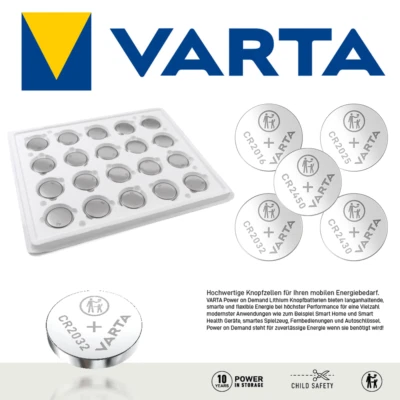 Varta Knopfzellen Bulk CR2016 CR2025 CR2032 CR2430 CR2450 Marken Qualität - Bild 1 von 2