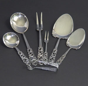 💎 Mylius Norvegia EXPORT Set da portata in argento sterling 7 pezzi 250,4 g 925 NON 830 - Foto 1 di 11
