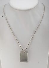 KENNETH COLE REACTION SILVER TONE DOG TAG  PENDANT BEADED CHAIN NECKLACE NWOT