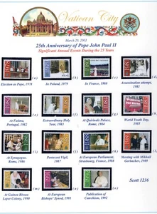 VATICAN 2003 SCOTT NH 1236a-y Pope John Paul II Singles JOINT POLAND FreeUSAShip - Picture 1 of 2
