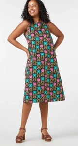 New Princess Highway 60s Jenny Shift Dress Tulip Flowers Plus Size 18 XXL Linen - Picture 1 of 11