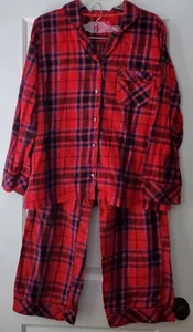 Victoria's Secret Womens Plaid Flannel Sleepwear Pajama Set - Size L - EUC - Picture 1 of 13