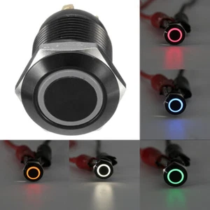 1x 4 pines 12V 12mm LED metal botón pulsador interruptor momentáneo accesorio para automóvil - Imagen 1 de 12
