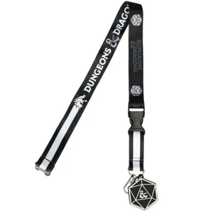 Dungeons and Dragons RPG Classic Dice and Name Logos Lanyard with Dice Charm NEW - Picture 1 of 2