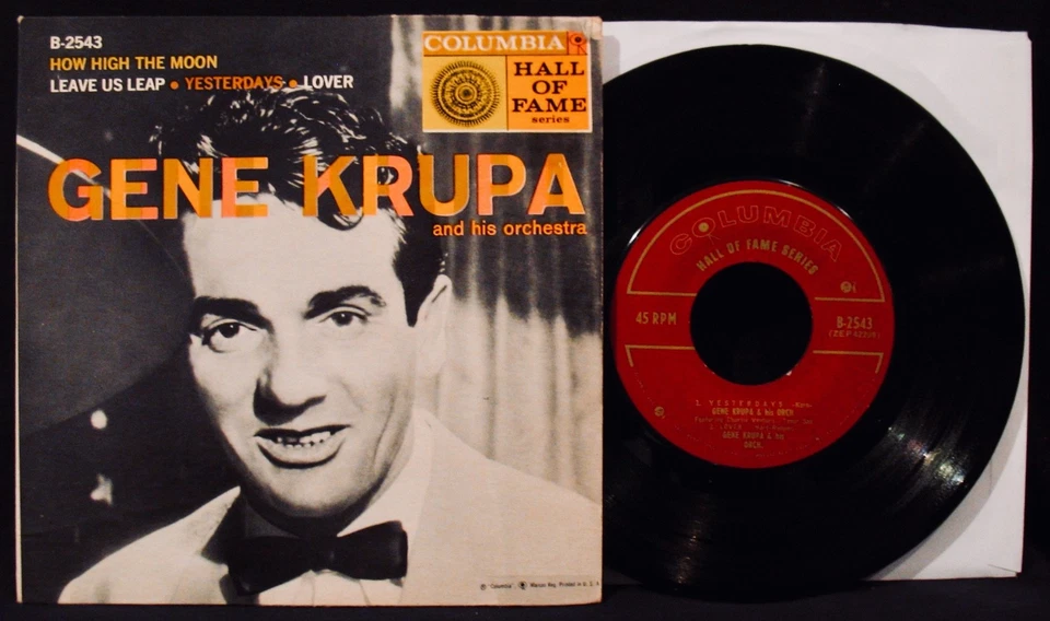 GENE KRUPA: How High The Moon-Jazz 45 EP-COLUMBIA #B-2543-Drums - Image 1 of 1