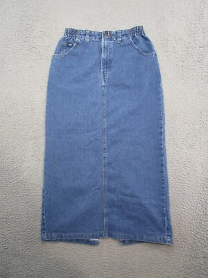 复古 90 年代 Lee 弹性腰背开衩牛仔谦虚裙女式 6 M 码 — 第 1/4 张图片