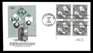 2592 $5 Diamond Stamp (1994) WASHINGTON & JACKSON FDC BY ARTMASTER CACHETS - Picture 1 of 2