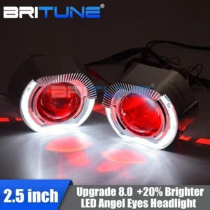 Bi-xenon Lens Projector Headlight LED Angel Demon Devil Eye DaytimeRunning Light - Bild 1 von 15