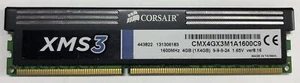 CORSAIR XMS3 4GB 1x4GB 1600MHZ CMX4GX3M1A1600C9 DIMM GAMING RAM 240pin DESKTOP - Picture 1 of 2