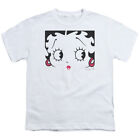 Betty Boop Close Up Kids Youth T Shirt Licensed Classic Cartoon Tee White