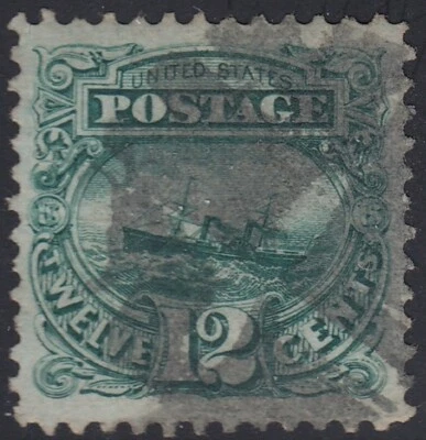USA Scott #117 12ct 1869 Pictorial Used VF-XF Fancy Cancel - Image 1 of 2