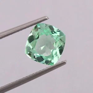 AAA 7x7 MM Natural Ceylon Green Parti Sapphire Loose Cushion Gemstone Cut - Picture 1 of 6