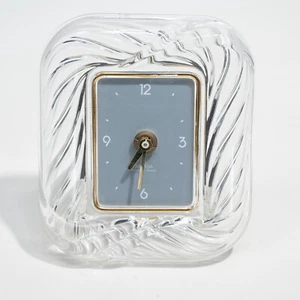 Mikasa Glass Quartz Clock W. Germany w/ Stand - Working Well! - Picture 1 of 8