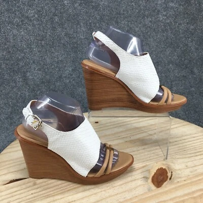 Sandalias Calvin Klein para mujer 9 M Prina con cordones blancas tacón de cuña cómodas informales Foto 1 de 4