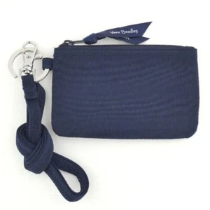 Vera Bradley Clásico Azul Marino Microfibra Cremallera Identificación y Cordón Conjunto Nuevo con Etiquetas - Imagen 1 de 2