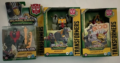 Transformers Bumblebee Cyberverse Adventures Dinobot Grimlock Slug Snarl Lot Set - Image 1 of 2