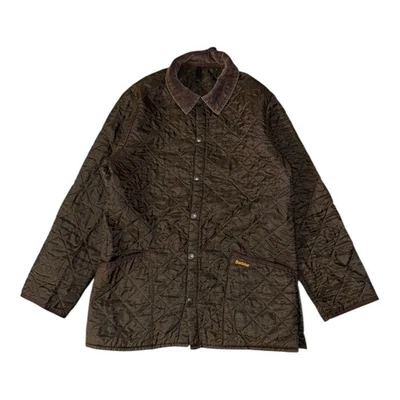 Chaqueta Barbour Liddesdale Para Hombre M Abrigo Acolchado Marrón Años 90 Hecha en Inglaterra Exterior Foto 1 de 4