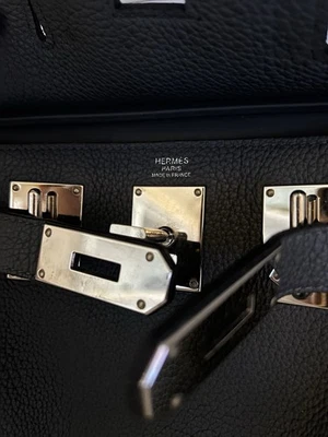 Mochila HERMES PHW Kelly Jump Veau Swift sello de cuero W 89 negro Foto 1 de 4