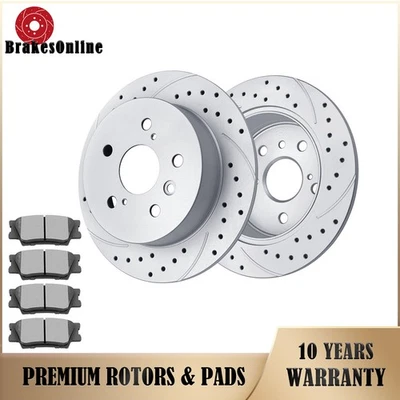 281mm REAR Brake Rotors Pads fit for Lexus ES300H 2013-2018 All Models Drilled - Изображение 1 из 4