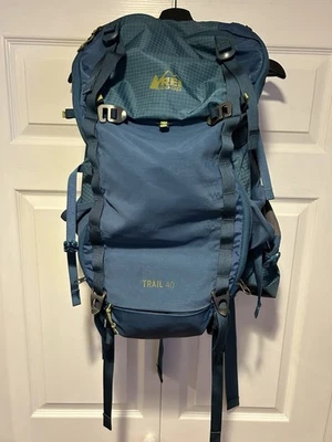 REI Trail 40 Women’s Backpack - Med - Blue - Includes Rain Cover - Image 1 of 4