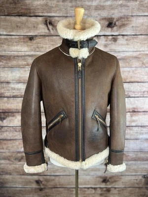 100% Real Fur Sheepskin Leather Jacket RAF Pilot US Navy Flight Bomber Men Irvin - Image 1 of 4