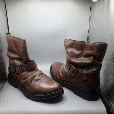 Botas Miz Mooz Holdyn para mujer 9-9,5 M EU40 marrón topo brillante acanalado A181 Foto 1 de 4