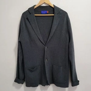 Richard Del Toro Spain Mens Gray Sweater Blazer Notched 2 Button Size Large - Picture 1 of 6