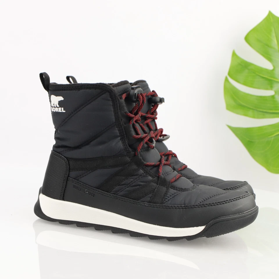Sorel Womens Whitney Boot Size 7 Black Nylon Quilted Lace Up Bootie Waterproof - Image 1 of 4