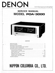 Manual de servicio instrucciones para Denon POA-3000 - Imagen 1 de 1