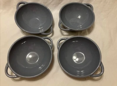 Temp-tations Cuencos de Sopa con Asas-Juego de 4- Acero Azul Gris-6.5" Diámetro Foto 1 de 4