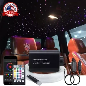 DIY Car Decor RGBW 300pcs 0.75mm 2M LED Fibra óptica Luces Star Kit de techo US - Picture 1 of 8