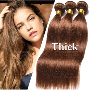1/3/4Bundles Body Wave Indian Virgin Human Hair Extensions Weave Weft Brown 100G - Picture 1 of 27