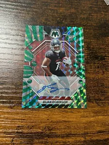 BIJAN ROBINSON 2023 MOSAIC GREEN SWIRL FOTL RC AUTO /15 SSP ROOKIE FALCONS - Picture 1 of 2