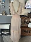 Just M Pink & Gold Sheer Maxi Cover Up Ibiza! Size S Uk 8 Bnwt