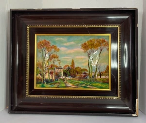 LIMOGES ANTIQUE FRENCE PORCELAIN ENAMEL PLAQUE  SIGNED "H. J. CARMONA - Picture 1 of 9