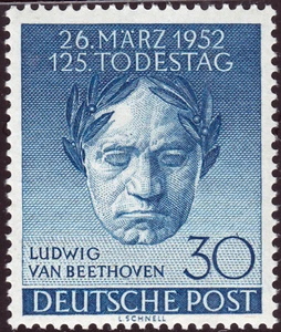 Berlín 87 ** 125. Aniversario de la muerte de Ludwig van Beethoven, sin usar - Imagen 1 de 1
