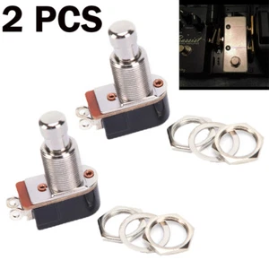 2X SPST Momentary Soft Touch Push Button Electric Guitar Stomp Foot Pedal Switch - Picture 1 of 12