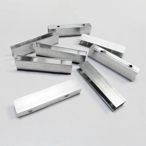 5cm Aluminum Mounting Holder Clips 2 Holes for 6X12mm Silicone Rope Light - 50Pc - Picture 1 of 6