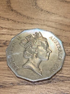 AUSTRALIA 50 centavos 1991 25 ANIVERSARIO DE MONEDA DECIMAL - Imagen 1 de 2