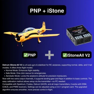 Dynam T-28 Trojan V2 Yellow 4S RC Warbird Plane 1300mm w/ Flaps - Image 1 of 4